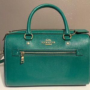 GREEN LEATHER COACH